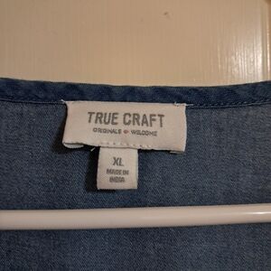 True Craft Women's Denim Blue Long Sleeve Dress